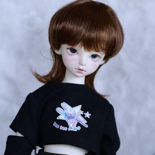BJD doll wig suitable for 1-3 1-4 1-6 size soft silk reverse warped short hair doll accessories