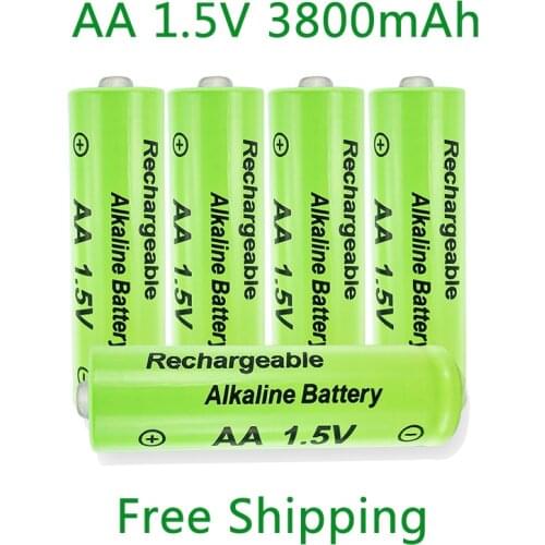 2021 New2~20pcs/lot Brand AA rechargeable battery 3800mah 1.5V New Alkaline Rechargeable batery for led light toy mp3
