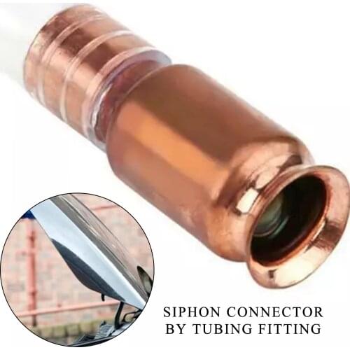 4/6 Points Red Copper Siphon Filler Pipe Manual Pumping Oil Pipe Car Fittings Siphon Connector Gasoline Fuel Water Shaker Siphon