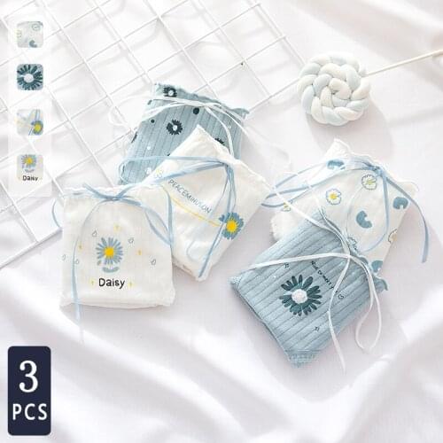 Norns Little daisy cute ribbon girl briefs mid waist bag hip breathable cotton crotch ladies underwear