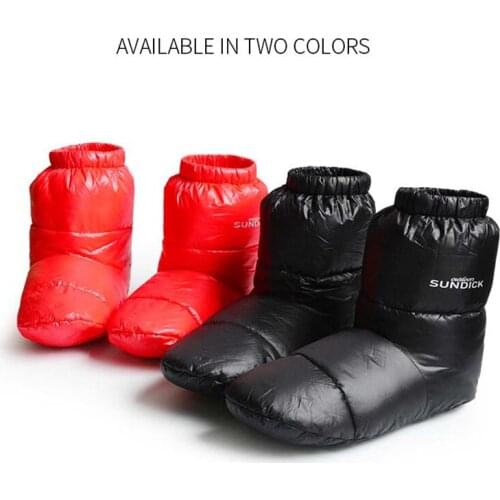 Outdoor Sleeping Bag Accessories Windproof Waterproof Nylon Duck Down Slippers Warm Light Foot Cover Unisex Camping Equipment