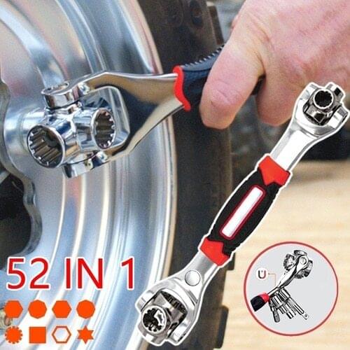 52 In 1 Universal Wrench Socket 360-degree Rotating Multi-function Wrench Hand Tools