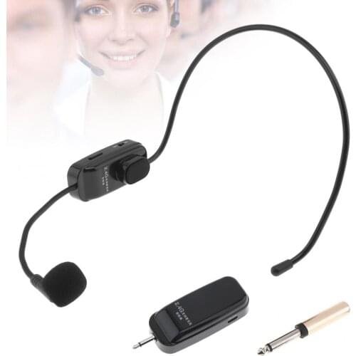 UHF Wireless Headset Microphone 2 In 1 Handheld Portable MIC Voice Changer Amplifier for Speech 3.5mm and 6.5mm Plug Receiver