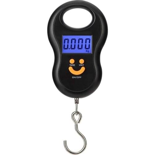 New Portable 50Kg 10g Hanging Scale Digital Scale BackLight Electronic Fishing Weights Pocket Luggage Scale stainless metal hook