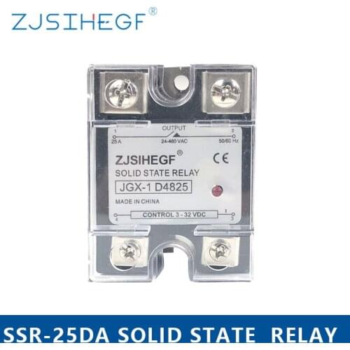 Input 3-32VDC OUTPUT 24-480VAC Single Phase Solid State Relay JGX-4825DA 25DA SSR Application For Temperature Controller