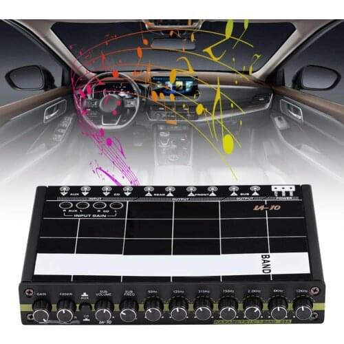Audio Equalizer High Sensitivity Universal Black 7-Band Digital Stereo Processor Crossover for Automotive ecualizador de audio