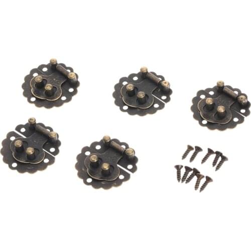 10Pcs 30mm Antique Bronze Padlock Hasp Lock For Jewelry Wood Box With Screws Retro Vintage Decorative Latch Furniture Hardware