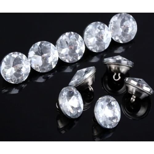 10Pcs Diamond Crystal Rhinestone Button 22mm Sofa DIY Diamond Upholstery Headboard Buttons Wall Decor Sewing Accessories