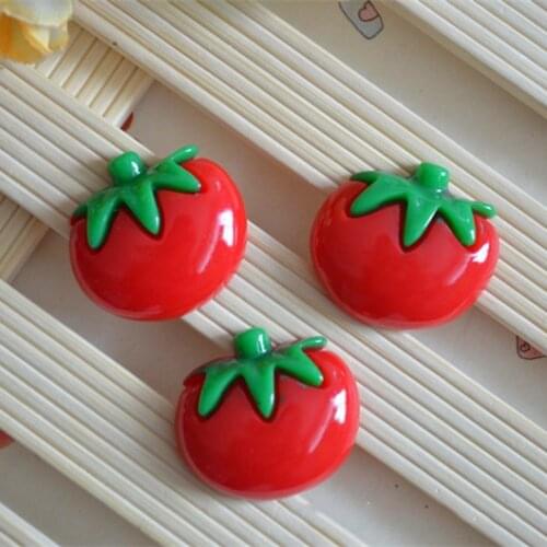 10pcs/lot resin flat back simulation fruit red tomato 26*24mm Scrapbooking Craft Cabochon For Hair Cellphone Decoration