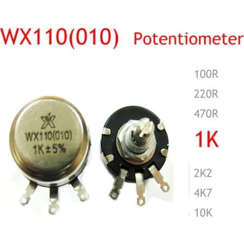 10pcs/lot WX110 WX010 1W 1K Potentiometer
