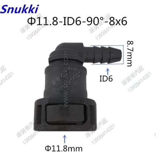 11.8mm-ID6 90 degree SAE plastic auto fuel line quick connector fuel line fittings radiating radiate pipe female connector 5pcs
