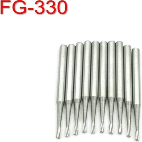 10pcs/pack Dental Tungsten Steel Carbide Burs Carbide Bur Drill Bit 19mm Length High Speed Burs FG330