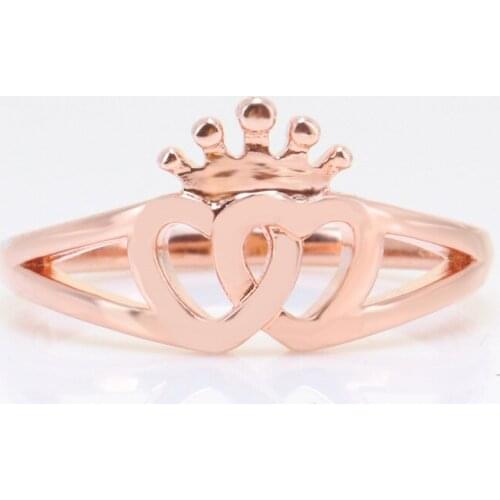 100% 925 Sterling Silver Pan Ring New Rose Gold Noble Heart Ring For Women Wedding Party Gift Fashion Jewelry
