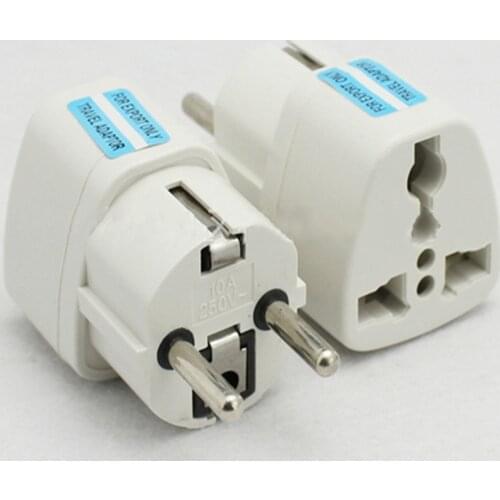 2pcs Upgrade Travel Power Plug AU UK US to EU AC Power Socket Travel Charger Adapter Converter 250V 10A