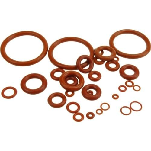 Thickness 1mm Red Food Grade Silicone O-Ring OD 5-35mm Ring Washer Gaskets Abrasion And Deformation Resistance 200pcs