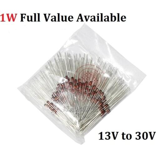50PCS 1N4747A/20V 1N4748A/22V 1N4749A/24V 1N4750A/27V 1N4751A/30V 1W Zener diode 1N4743A/13V 1N4744A/15V 1N4745A/16V 1N4746A/18V