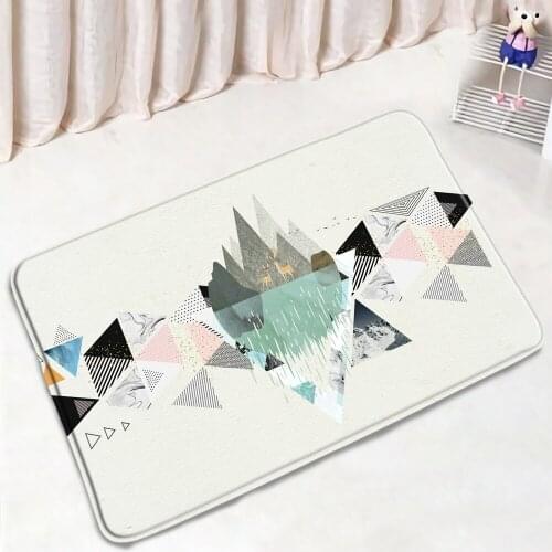 Abstract Geometric Bath Mat Modern Minimalist Printed Pattern Non-Slip Bedroom Door Mats Home Decor Bathroom Kitchen Floor Rugs