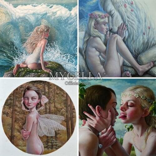 5D DIY Diamond Painting Daughter of the Sea Decorative Rhinestone Mosaic Cross Stitch Full Round Diamond embroidery Cartoon girl