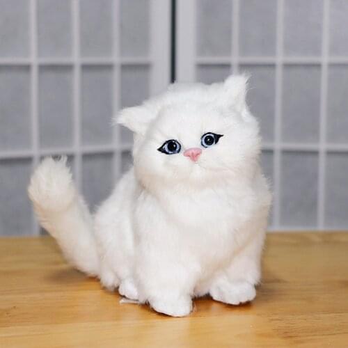 Home decoration creative ornaments Realistic cat plush toys dolls photography props desktop window decorations