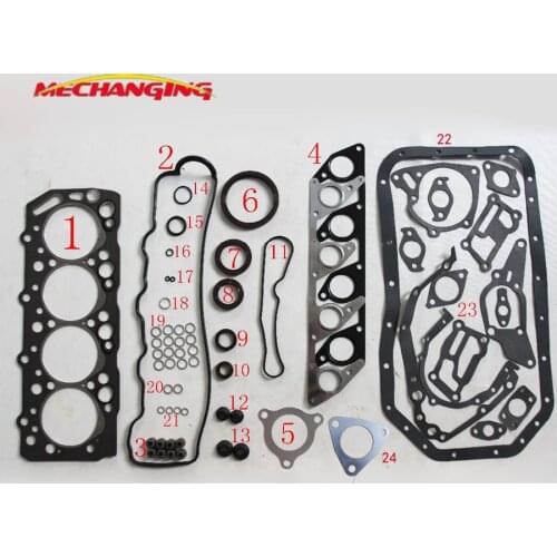 For HYUNDAI GALLOPER 2.5 D4BH 4D56T D4BX D4BF D4BA Engine Rebuilding Kits Full Set Auto Parts Engine Gasket 20910-42D00 51016800