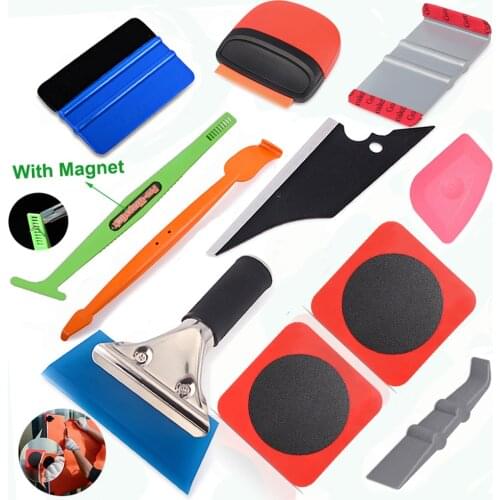 EHDIS Car Accessories Carbon Fiber Sticker Vinyl Wrap Magnet Squeegee Window Tint Film Adsorptive Sheet Holder Wrapping Tool Kit