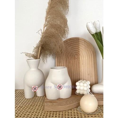 Creativity Ceramics Vase Human Body Nude Abstract Flower Vase Flower Arrangement Crafts Handmade Modern Home Decoration