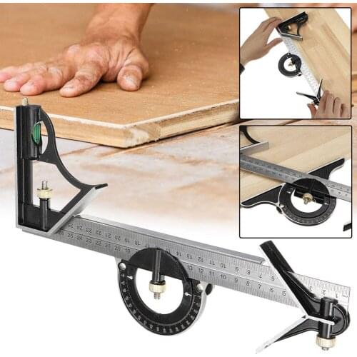 Right Angle Ruler Stainless Steel Straightedge Multi Combination Measuring Tools Sets for Woodworking Engineers