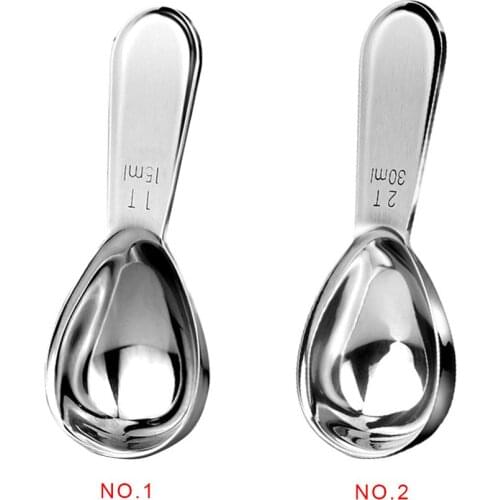 2pc Stainless Steel SpoonTea Coffee Scoop 15ml 30ml Measuring Smooth long handle Tablespoon Spoons Kitchen Bar Tools