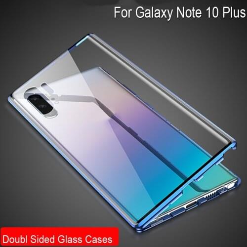 Magnetic Adsorption Case For Samsung Galaxy Note 10 Plus Metal Frame Doubl Sided Glass Cover GalaxyNote10Plus 5G Protective Case
