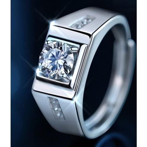 925 Sterling Silver Mens Rings Luxury Jewelry Engagement Wedding Gift Unique Big Diamond Exquisite Elegant Trendy Classic Love