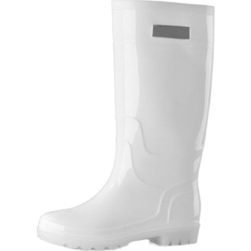 Rain boots mens high waterproof and anti-skid food factory white rain boots long rubber shoes wear-resistant ladies work shoes