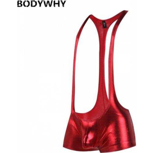 Mens Sexy Underwear Patent Leather Faux Leather Mens Overall Fitness Wrestling Dress Male Panties Exotic Mens Underwear