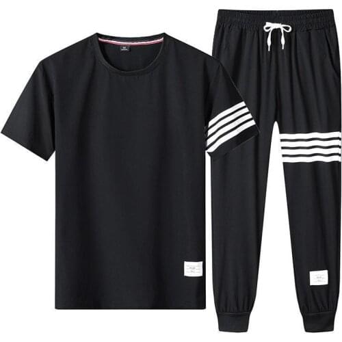 [Mens Hip Hop Set] Summer Fashion Men Short Sets T Shirt Shorts Male Casual Patchwork Sportswear Pant Tracksuit Jogger 4XL