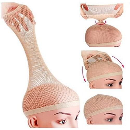 3Pcs Elastic Open End Mesh Net Wig Caps Stretchy Snood for Long Short Hair Tool Hair Styling Accessories Set