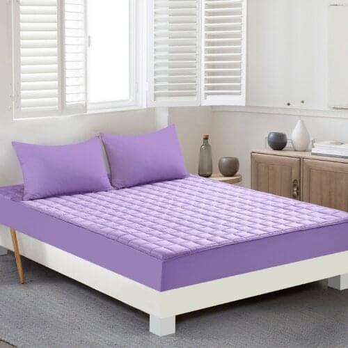 Fitted Soft Solid Purple Red Color Bed Sheet Elastic Waterproof Air-Permeable Mattress Protector Cover Non-slip Sheet
