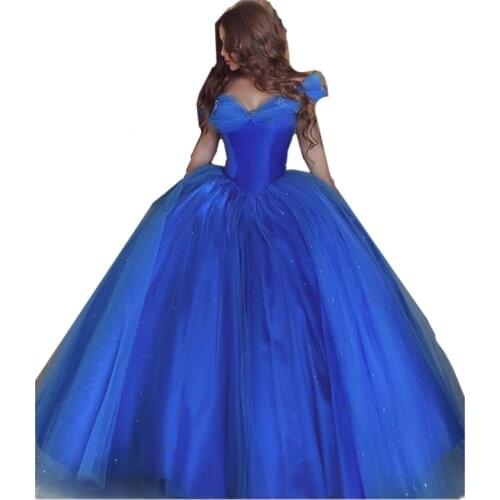 Cinderella Royal Blue Quinceanera Dresses Mother Daughter Matching Dresses with Pearl Bead Butterflies Vestidos de Quinceaneras