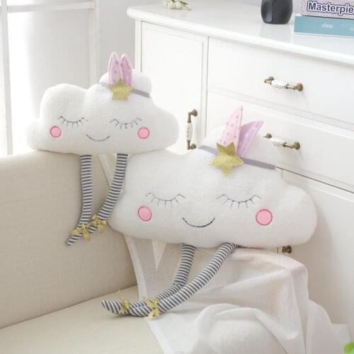 New Arrival Ins Kawaii Cloud Plush Pillow Stuffed Cartoon Soft Cloud Toy Cushion Grils Home Decor Birthday Gift For Children