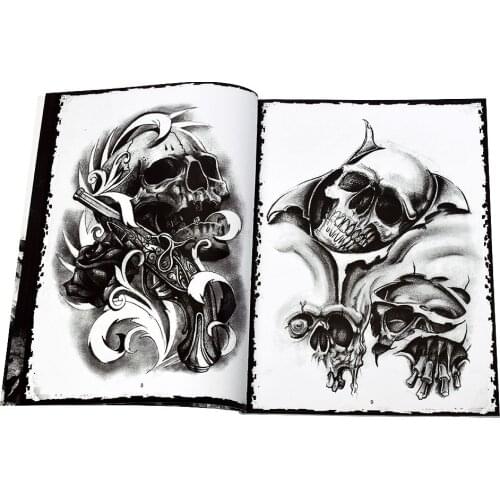 New Professional Tattoo Flash Magazine Skull Book A4 Sketch Tattoo Design Book Accessories Supply For Tattoo Body Art Popular