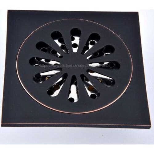 Drains 10*10cm Oil Rubbed Bronze Shower Floor Drain Bathroom Deodorant Euro Square Floor Drain Strainer Cover Grate Waste Nhr087