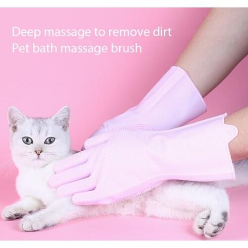 Pet Dog Bathing Gloves Silicone Bathing Massage Hair Removal Gloves Pet Cat Cleaning Grooming Products Pet Glove Pet-supplies