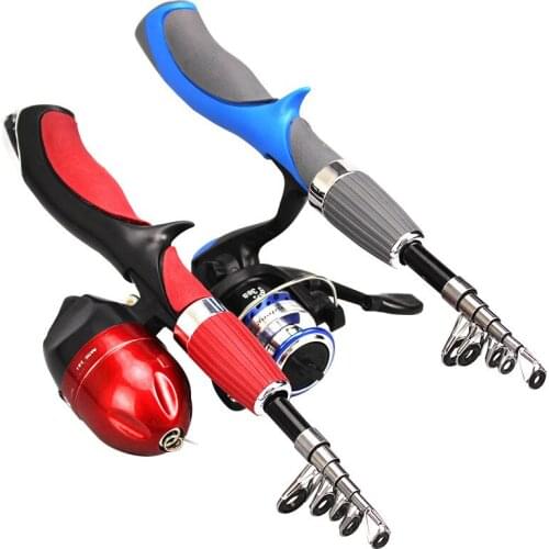 Carbon Fiber Rod Superhard Boat Ice Fly Lure Fishing Rod With High Quality Fishing Reel Fishing Tackle set 1.4m Length