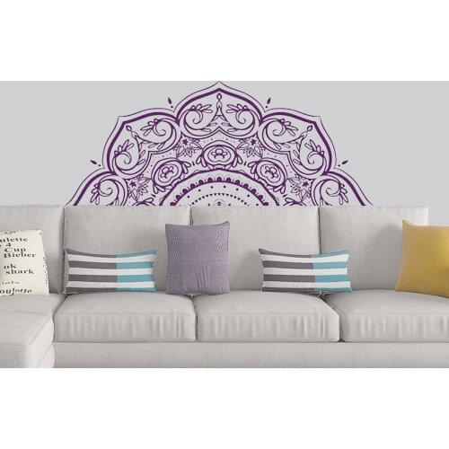 Half Mandala Wall Sticker Bedroom Bedside Decal Bedroom Ornament Wall Sticker Vinyl Art Mural Revocable DW10052
