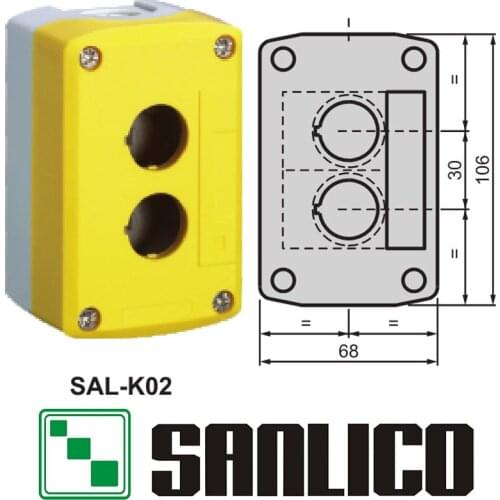 Waterproof Control Box Push Button Switch Station IP65 SAL(LA68H XAL)-K02 (Cannot Install SB1 Series Buttons)