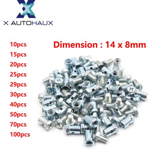 Universal 10Pcs 20pcs 30pcs 40pcs 50pcs 70pcs 100pcs 5mm Dia Brake Line Cable Wire Fixed Screws Fastener For Motorcycle