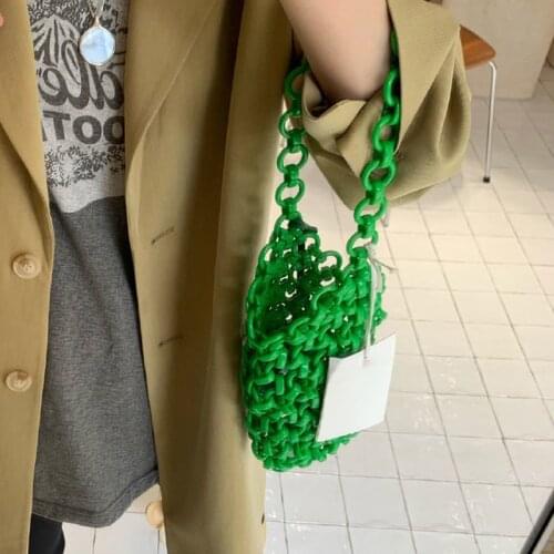 Customized Bead Bag Green Hand-woven Celebrity Handbags Unique Design Ladies Party Bag Top-handle Purses and Handbags