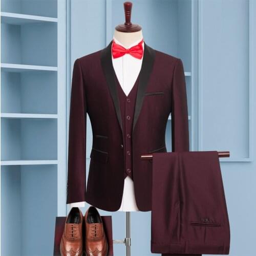Groom suit men Business casual mens wedding suit wedding suit (Jacket)+(Vest)+(Pants) Oversize 7XL 8XL 9XL 2021 New