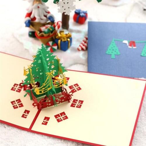1pcs 3D Pop Up Greeting Cards Envelope Laser Cut Post Card For Birthday Christmas Day Party Wedding Decoration