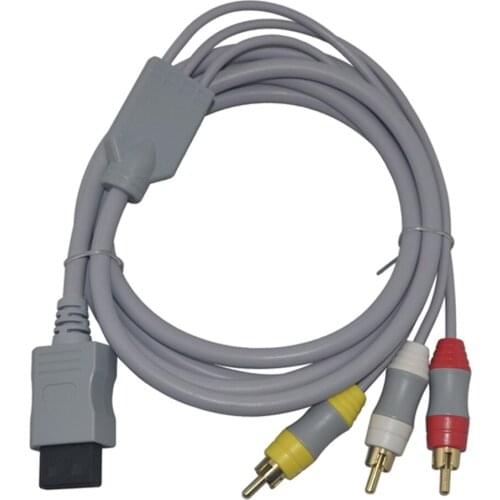 10pcs a lot Wholesale 1.8m 6FT AV Composite 3 RCA Cable Audio Video Cable for Wii