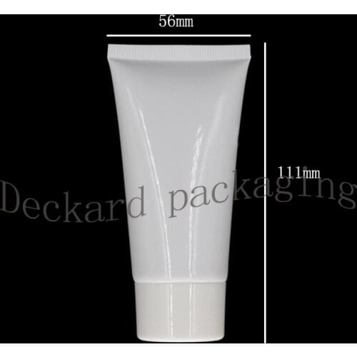 100pcs 50g White Soft Tube Empty Cosmetic Containers For Cream Lotion Shampoo Facial Cleanser Simple Traveling Flip cap