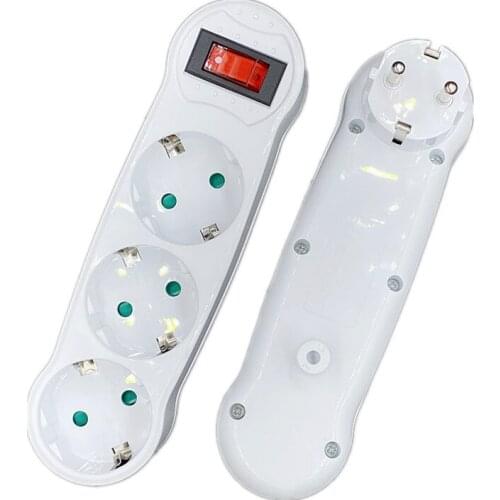 16A European Type Conversion Plug 1 TO 3 Way EU Standard Power Adapter Socket